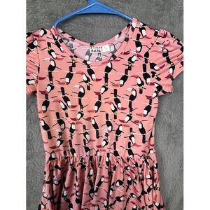 Dot Dot Smile Girls Pink Toucan Bird Print Short Sleeve Dress Size 7